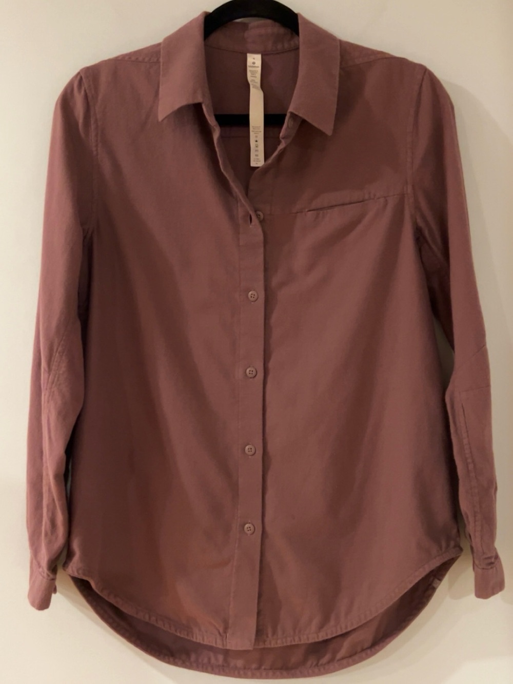 Lululemon Full Day Ahead Shirt Sz 6 Mauve Dusty Rose